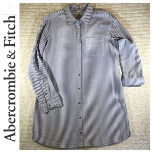 Abercrombie and Fitch Long Sleeve Striped Button Front Dress - Size Medium